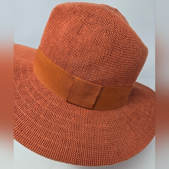 BY ANTHROPOLOGIE ROWAN RANCHER WIDE BRIM FEDORA BURNT ORANGE WOMEN OS BOHO HAT main image 12